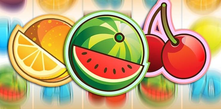 Símbolos de frutas en las máquinas tragaperras