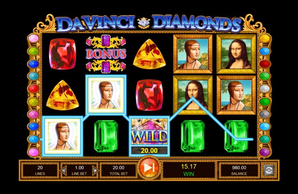 Jugar gratis a la máquina tragaperras Da Vinci Diamonds
