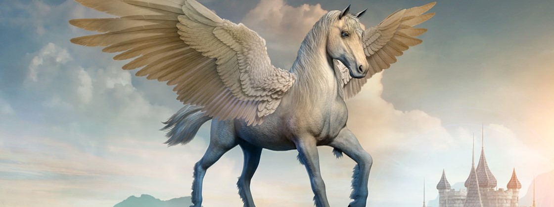 Pegasus, símbolo comodín de la tragamonedas Divine Fortune